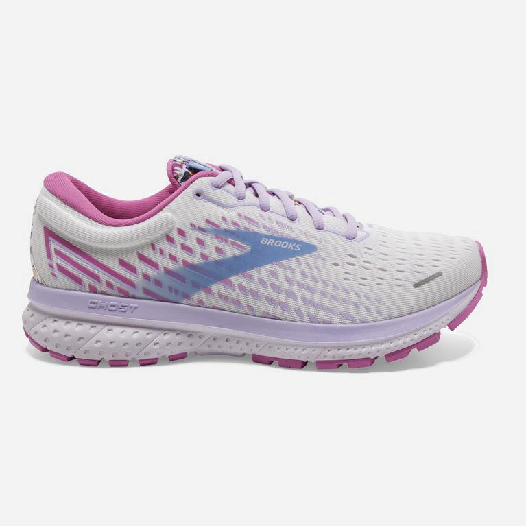 Brooks Ghost 13 Womens Road Running Shoes - White/Lilac/Pink - Philippines (019374KEO)